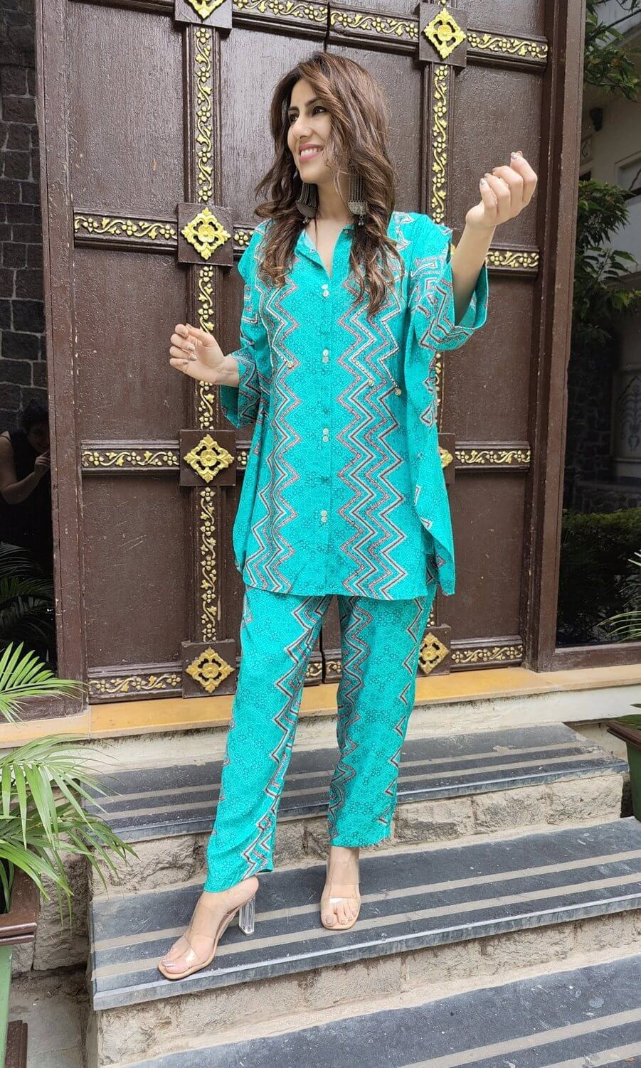 Blue Zig Zag Coord Set  Label DC