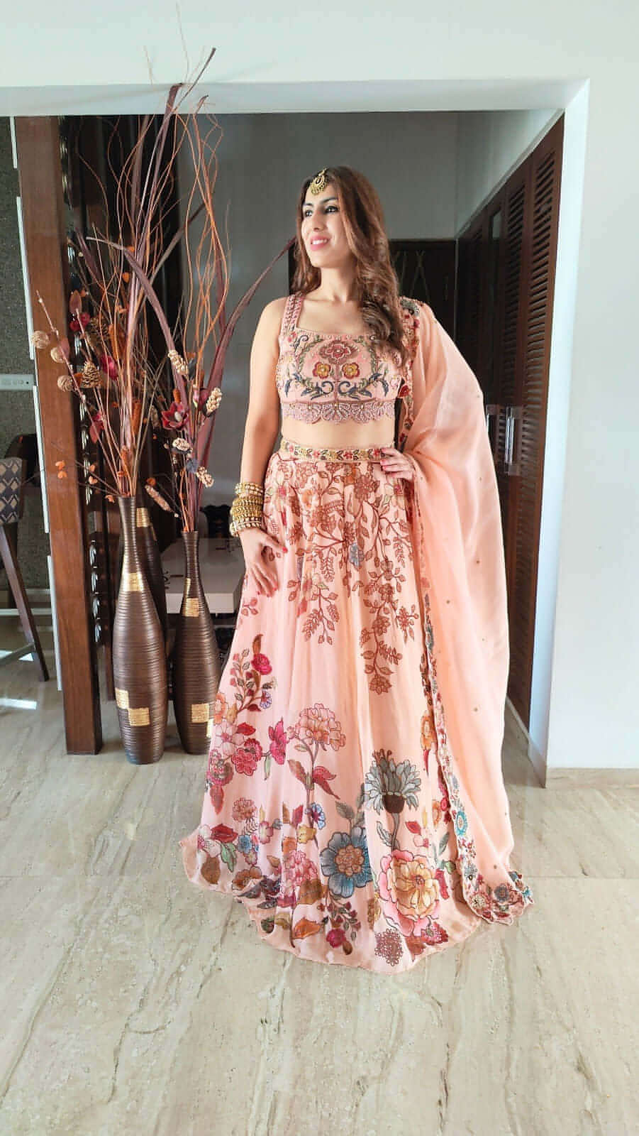 Riwaayat Organza Onion Pink lehenga