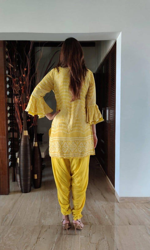 Rosewood Bandhini Dhoti Set