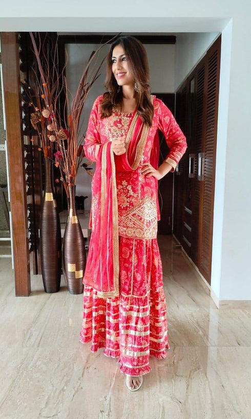 Pink Sorbet Sharara Set